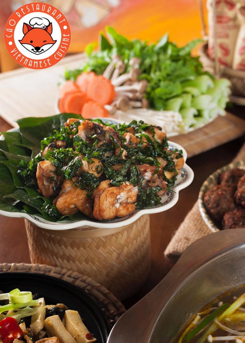 Món ếch xào lá lốt