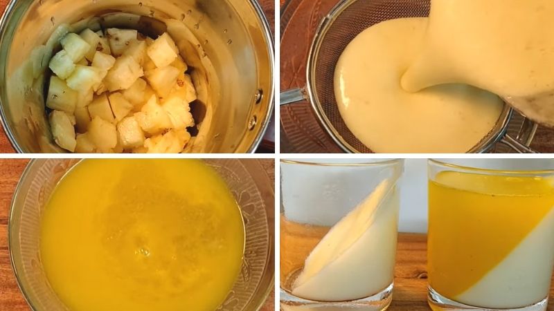 Nấu pudding dứa