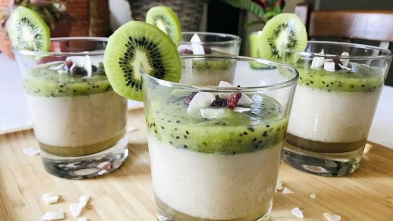 Cách làm Panna Cotta kiwi