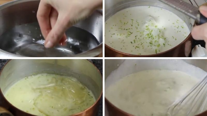 Làm Panna Cotta kiwi