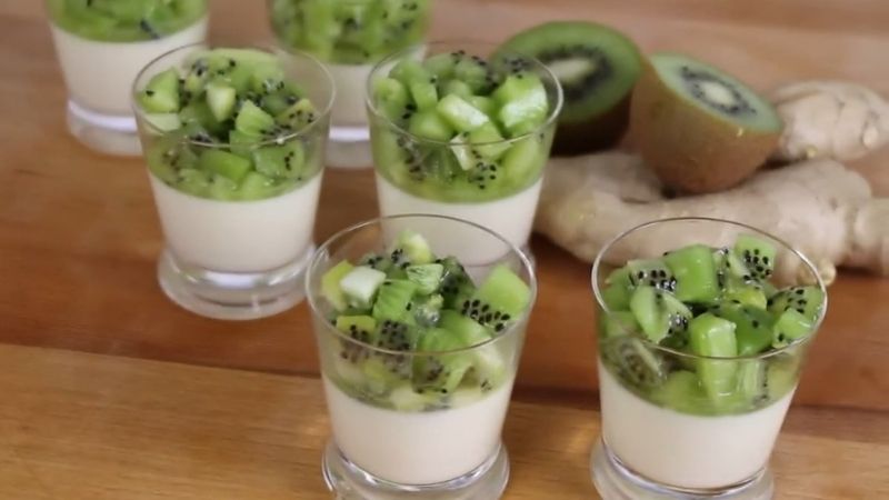 Panna Cotta kiwi thơm ngon, mát lạnh
