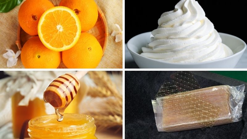 Nguyên liệu làm món Panna Cotta cam